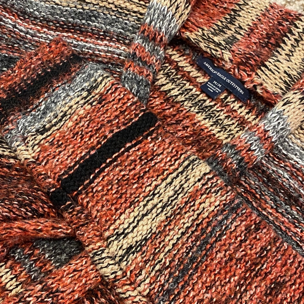 AmericanEagleOutfitters Western/Aztec-Color Knit LongSleeve Medium Open Cardigan